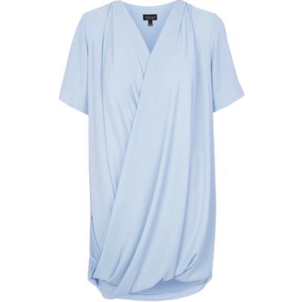 Topshop Baby Blue Draped Wrap Dress